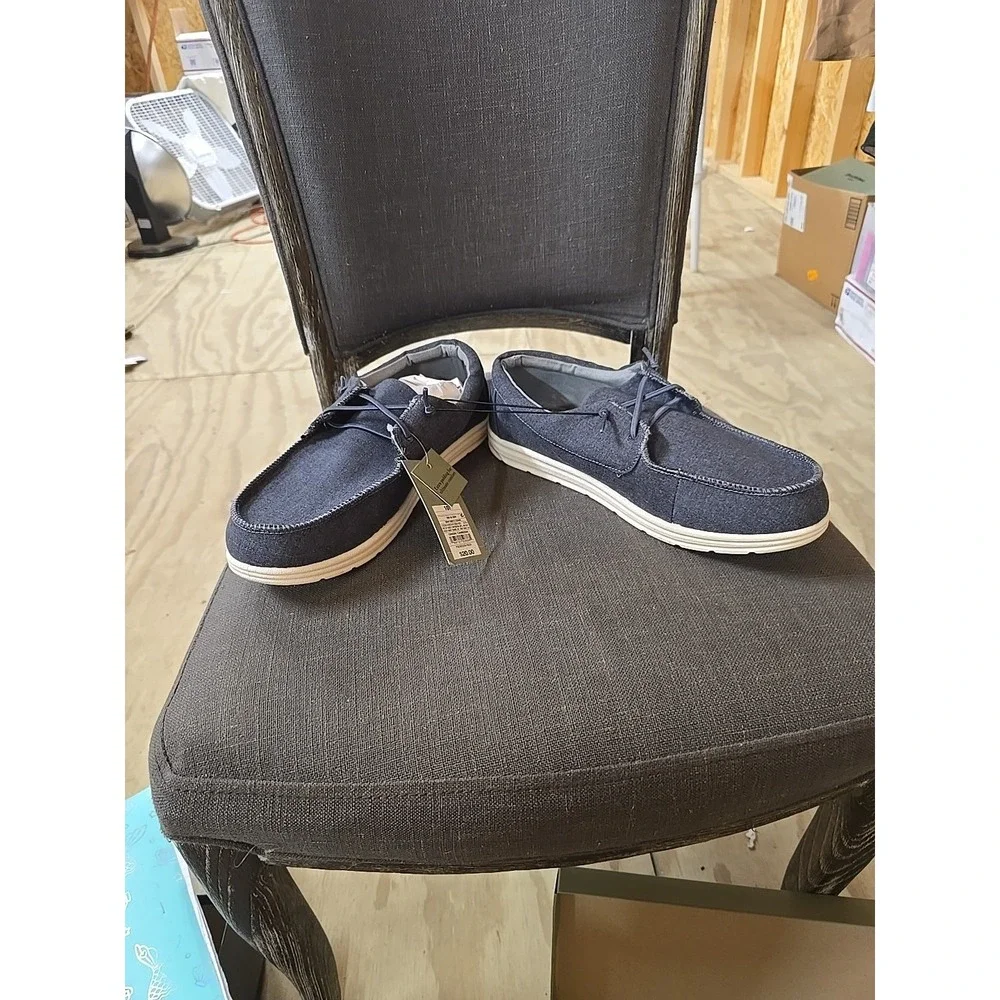 Goodfellow & Co Mens Boat Shoes Navy Blue Denim‎ Slip On Loafers Size 9 NIB